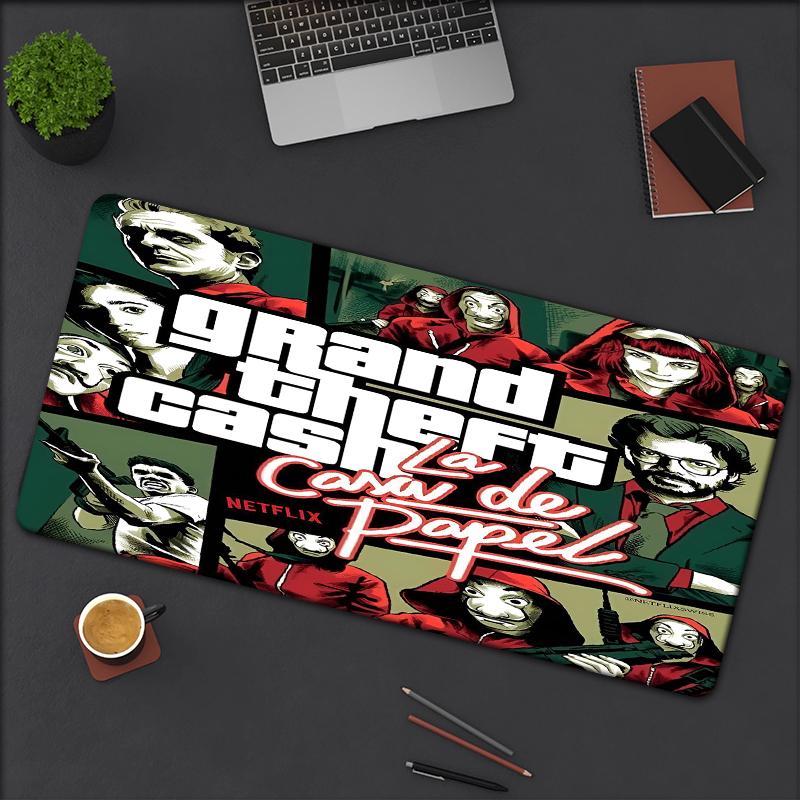 La Casa De Papel Theme Mouse Pad, Non Slip Rubber Base, Multifunctional Office & Home Decor, Perfect for Workspace Personalization.