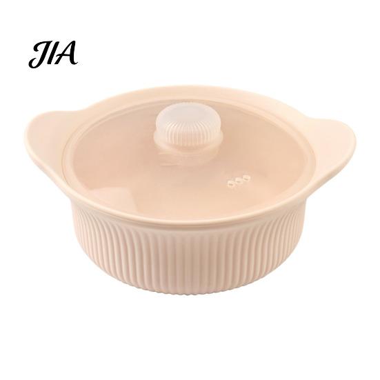 Microwave Safe Food Steamer Silicone Steamer, Double Layer Food-Grade Bowl with Lid & Easy Clean Cooker Divider, Heat Resistant Divided Pot