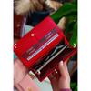 Lady Technological Leather Crocodile Pattern Stylish Red Women's Wallet with Large Card Holder and Coin Compartment