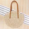 Женская мода коричневая круглая соломенная сумка для отдыха тканая пляжная сумка через плечо