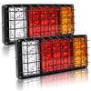 Aoling Truck Tail 12V Car Trailer Tail Waterproof LED Tail Lights for Universal and Square Set of 2 Lights, Lights, 4-Function Trailers, Boats, More,