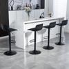 Modern Adjustable Swivel Bar Stools Set of 2, Plastic Backrest & Faux Leather Seat, Gas Lift Height, Metal Base with Footrest, Kitchen Counter