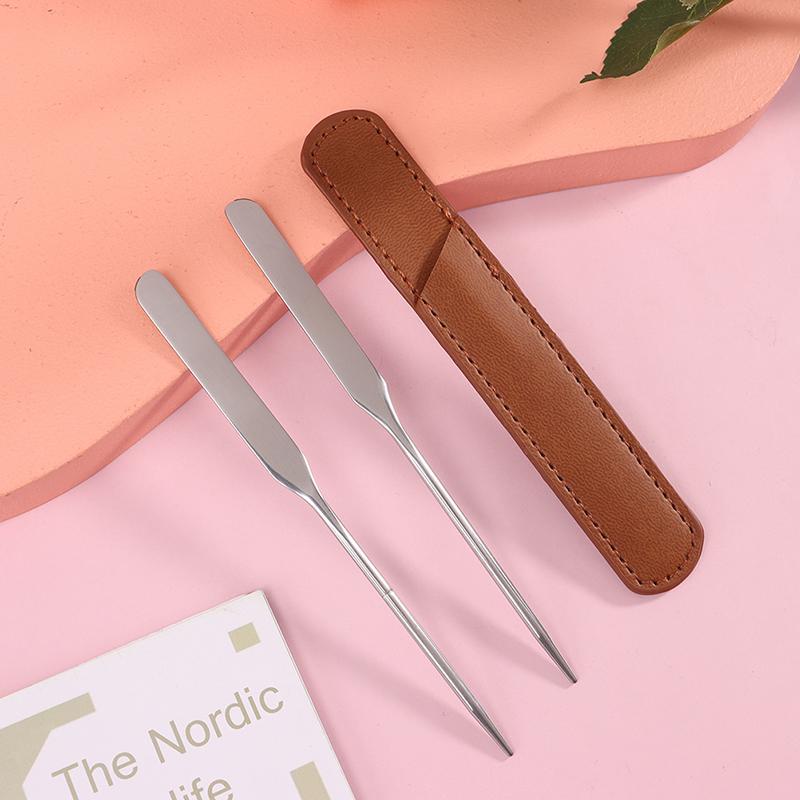1Pcs Stainless Steel Dual Heads Makeup Toner Spatula Mixing Stick Foundation Cream Mixing Tool Cosmetic Make Up Tool