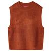 Knitted Pullover Vest for Children Cognac 5 Sizes Available