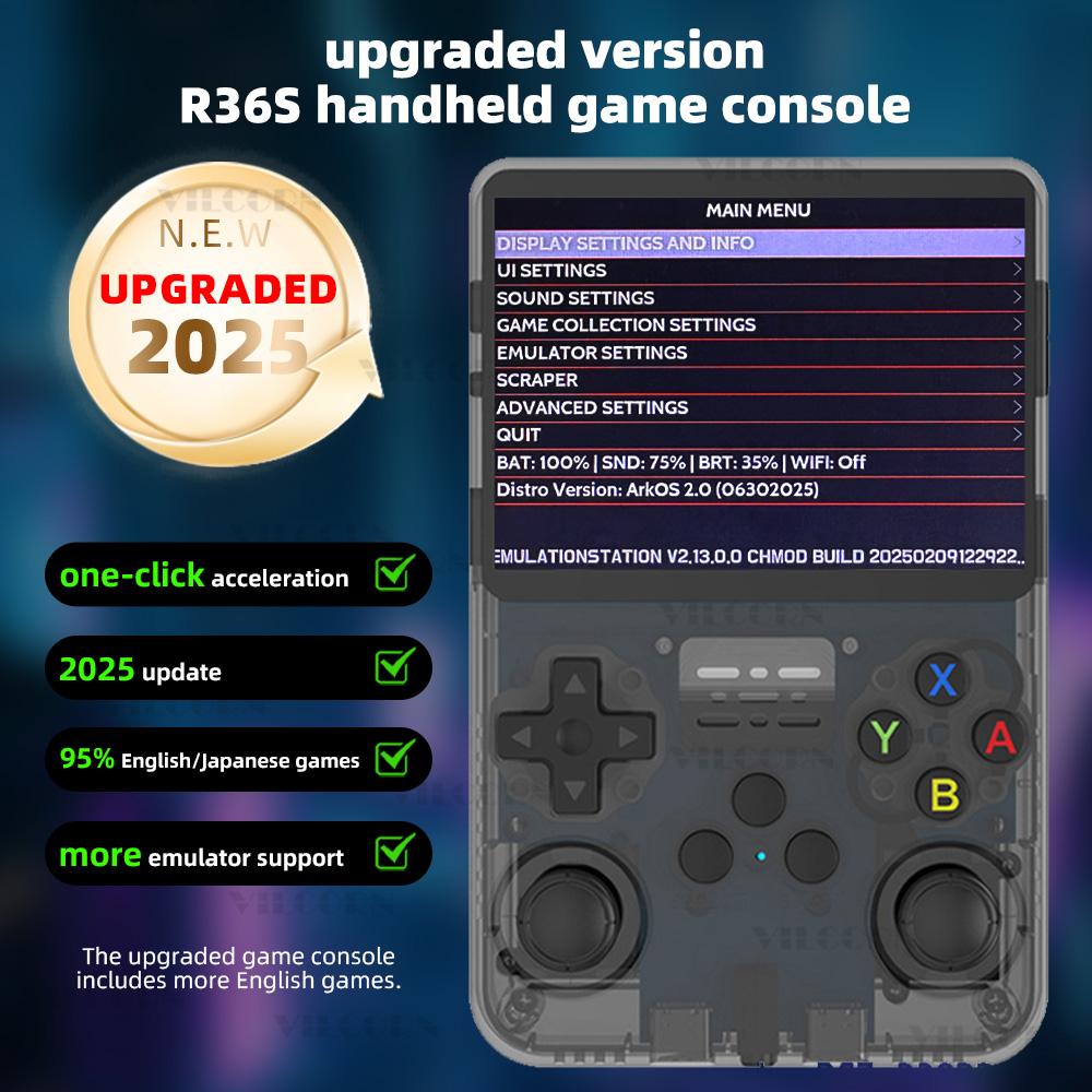 256 ГБ R36S Ретро портативная игровая консоль Система Linux 3,5-дюймовый IPS-экран Портативный портативный видеоплеер для рождественского подарка