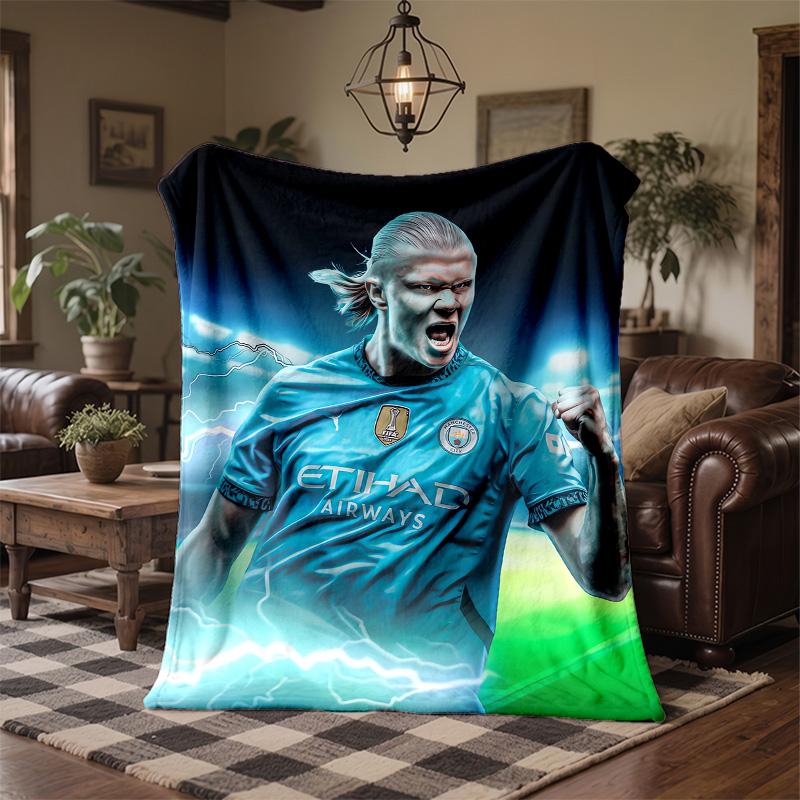 Erling Haaland Print Flannel Blanket Soft Warm Sofa Bed Throw Blanket For Home Office Bedroom