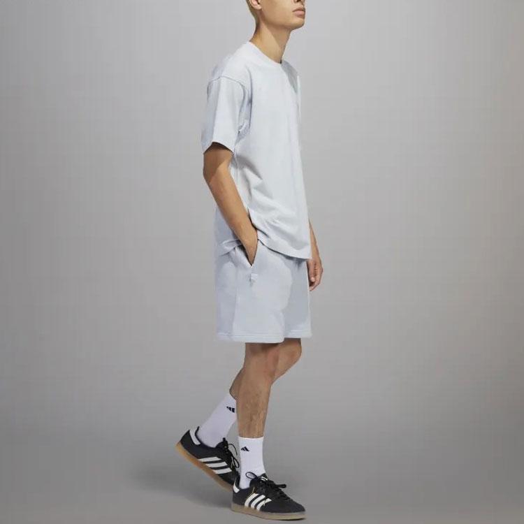 Adidas Originals X Pharrell Williams Solid Color Loose Fit Sports T-Shirt Unisex Tops Blue HS4836