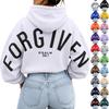 Зимний худи с принтом буквы FORGIVEN