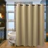 Linen-Look Shower Curtain - Pure Color Waterproof & No-Hole Bathroom Partition for Tub/Shower Easy Install Privacy Screen