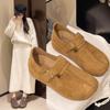 Ретро женская обувь на плоской подошве осень и зима новая одинарная обувь универсальная женская обувь на мягкой подошве
