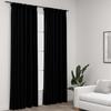 VidaXL Blackout Curtains Linen Look with Hooks 2pcs Black 140x225cm