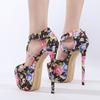 Туфли-лодочки Liyke Sweet Style с цветочным принтом и платформой, женские, на шпильках, сексуальные, с открытым носком, 16 см, на очень высоком каблуке, для вечеринки, банкета, размер 42