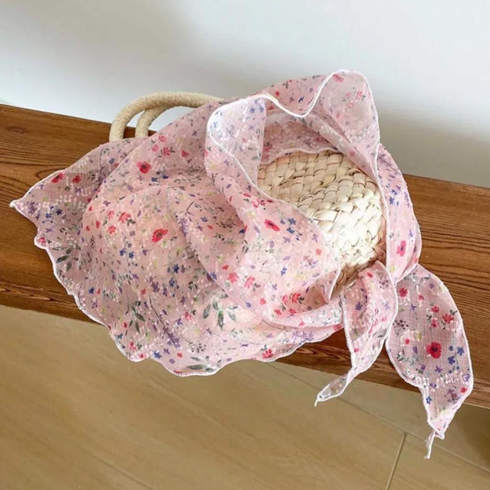 Cotton Floral Headscarf Breathable Bohemian Hair Band Desert Headband Triangular Headband Summer