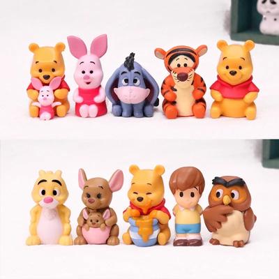 10 фигурок Винни-Пуха, персонажа мультфильмов Disney, включая самого Пуха и его друзей