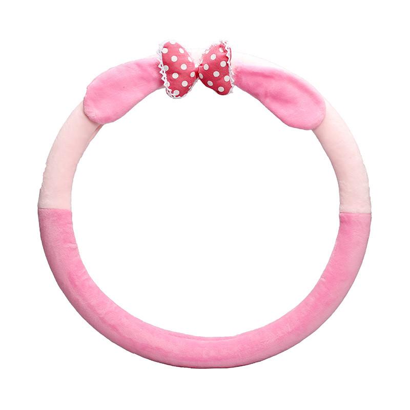 Minnie Mouse Car Steering Wheel Cover Cute Mickey Cartoon Plush Steering Covers Skin-Friendly Creative Car Accessory