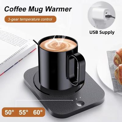 USB-подогреватель для чашек, кофе, молока, чая, воды, кружки, регулируемая температура, подставка для подогрева для домашнего офиса, автоматическое зимнее отопление