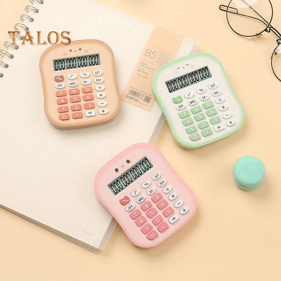 Портативный калькулятор 12-значный большой ЖК-дисплей Большие кнопки, легко нажимаемые, питание от батареи, цветной