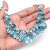 Necklace Swiss Blue Quartz Gemstone Handmade Ethnic Silver Jewelry 18-20''