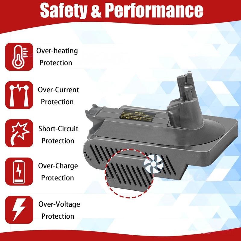 Адаптер аккумулятора BOS18V10 для литий-ионного аккумулятора Bosch 18V для преобразования в аккумулятор Dyson V10, для работы с пылесосами серии V10
