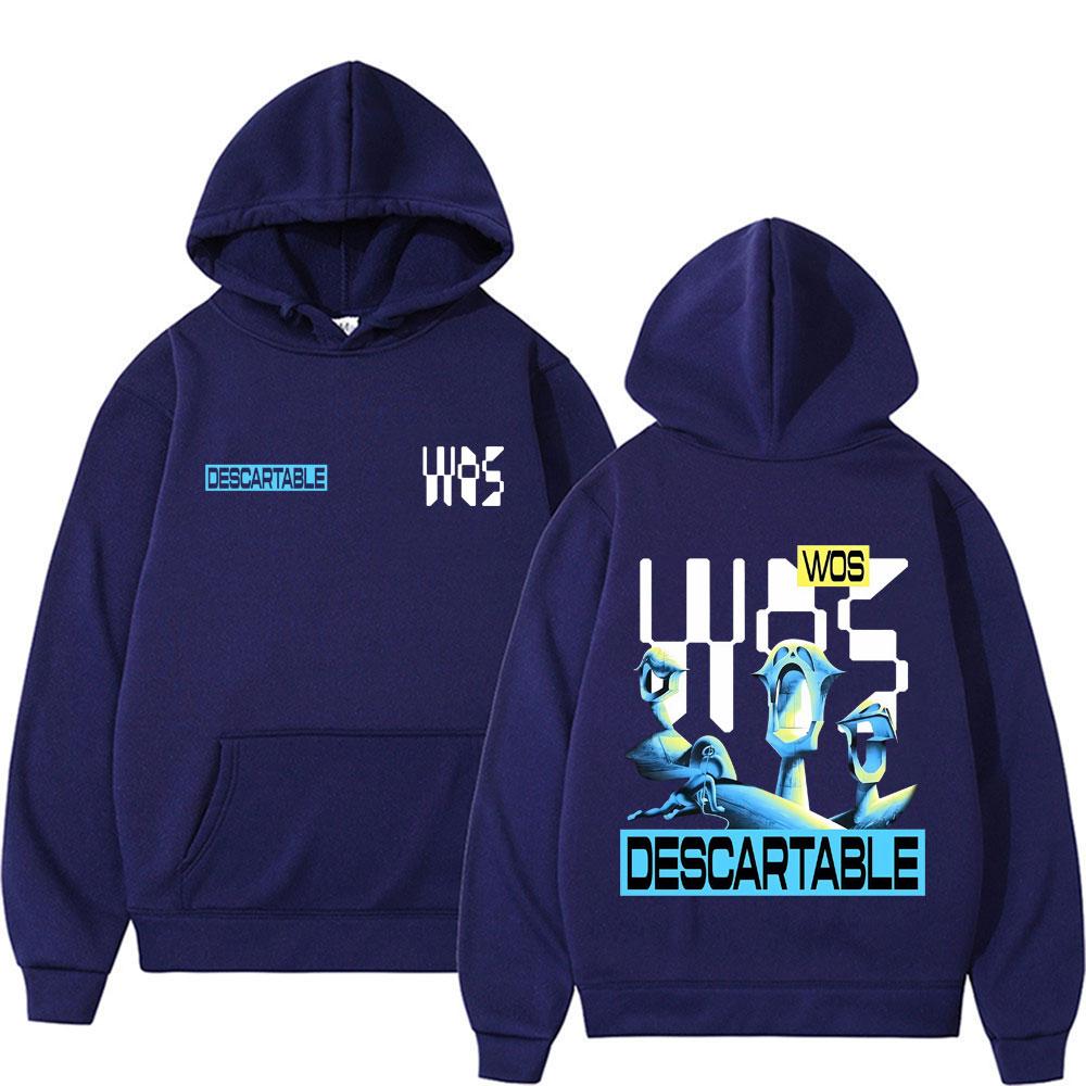 Rapper WOS DS3 DESCARTABLE  Print Hoodies Men Hip Hop Vintage Pullover Sweatshirts Unisex Casual Comfort Long Sleeve Hoodie Tops