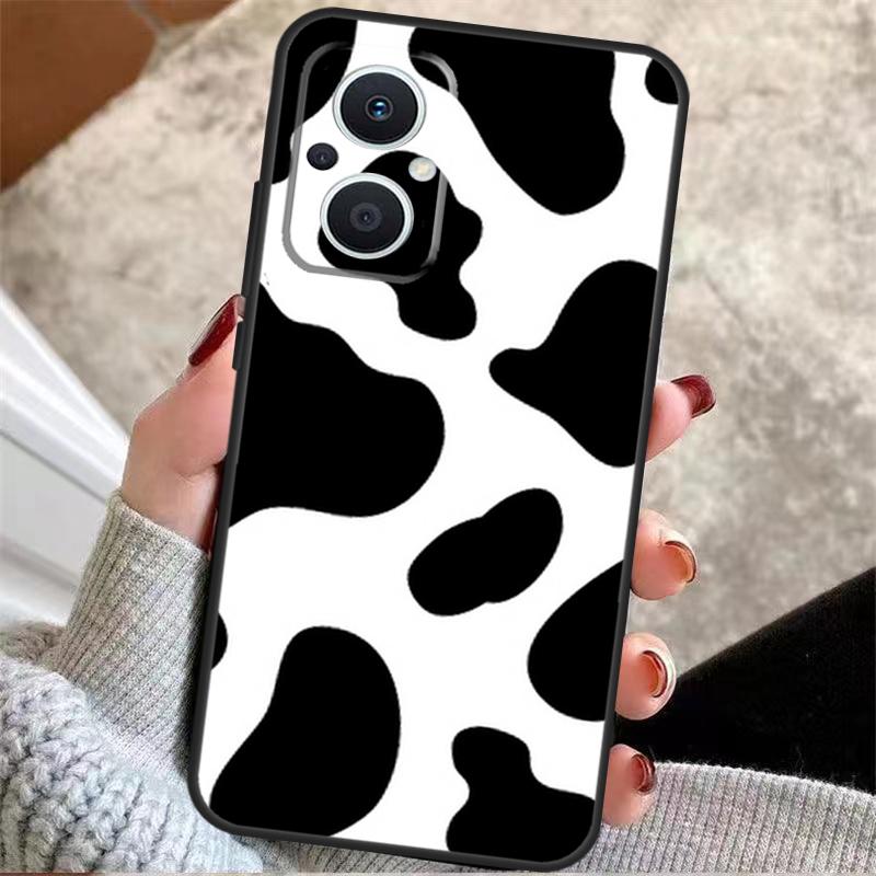 Белый Черный Принт Корова Для OPPO Reno 13F 14F 12F 11F 10 11 12 13 14 Pro 7 8 Lite 8T OPPO Find X5 X6 X8 X9 Pro Чехол