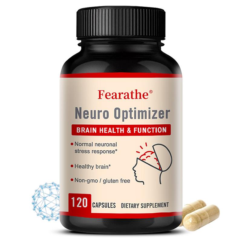 Fearathe Brain Wellness Complex Supplements 2030mg with Acetyl-L-Carnitine, L-Glutamine, Taurine, 120 Capsules