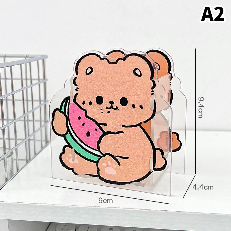 Акриловый контейнер для ручек с милым щенком, прозрачные держатели для ручек для студентов, настольный органайзер для канцелярских принадлежностей, ведро для хранения