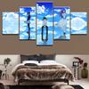 5 Pieces Wall Art Canvas Painting Anime Characters Poster Blue Sky Modern Living Room Bedroom For Home Decoration Modular