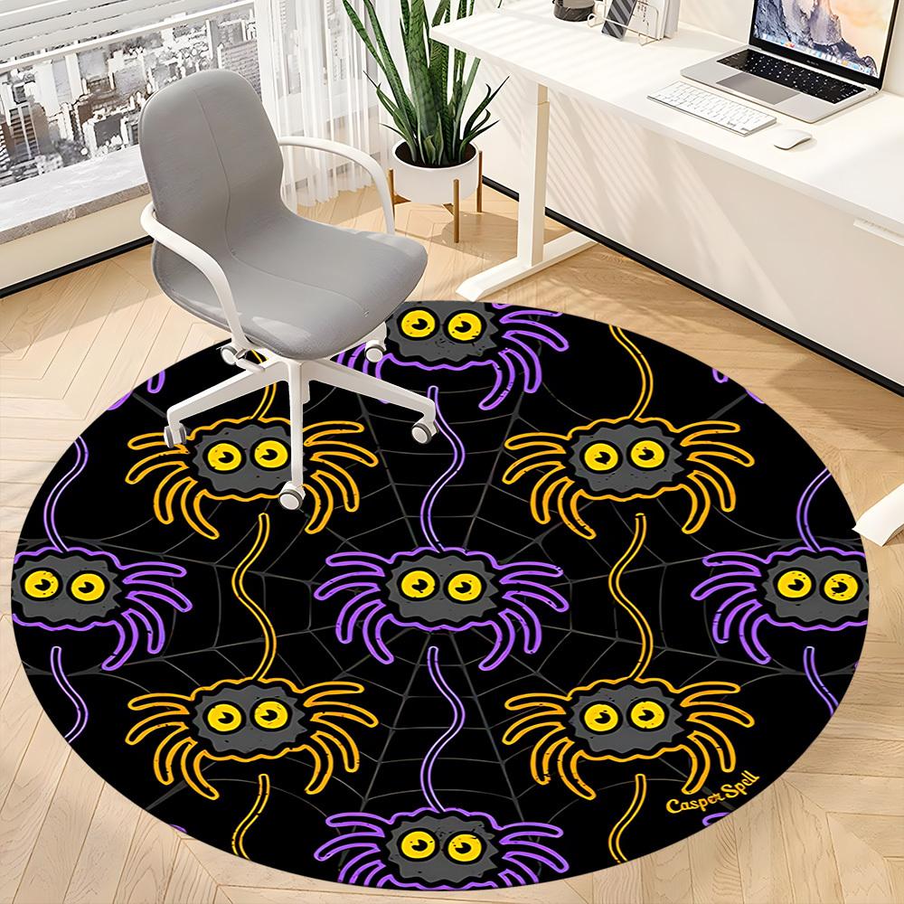 1pc Spider Web Office Round Area Rug,  Mat Suitable ForOffice, Under Office Chairs Bedroom Living Room Home Decor, Room Deco