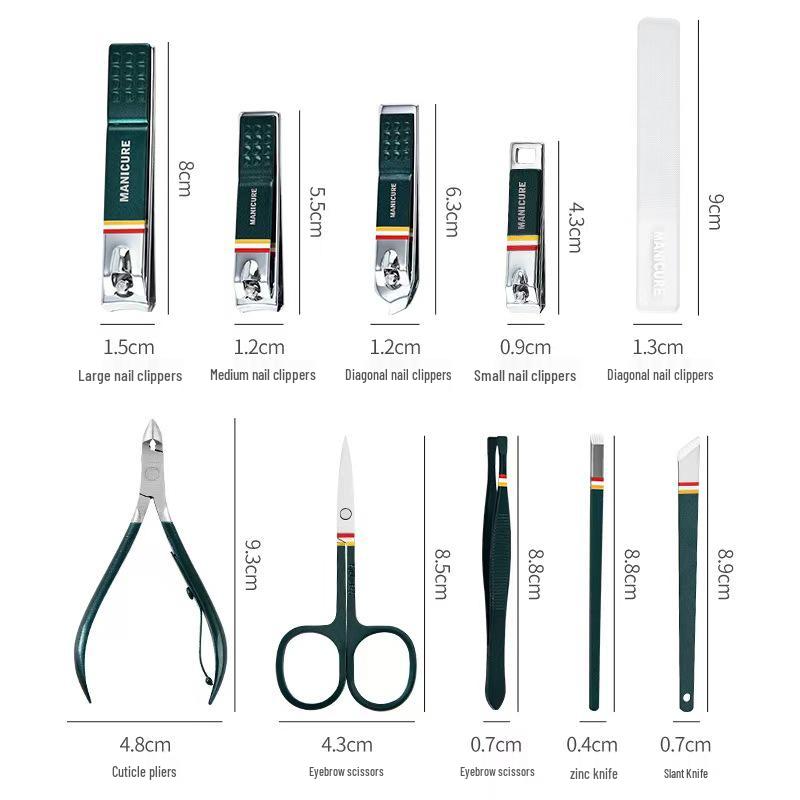 Премиальный маникюрный набор из 19 предметов из нержавеющей стали с кусачками для ногтей «Орлиный клюв»