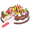 37PCS Children Simulation Chocolate Birthday Cake Play House Pretend Play Toy Cake Cutting Diy Toy Baby Birthday Gifts