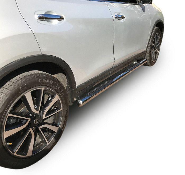 J&J AUTOMOTIVE Tubes Marche-Pieds Latéraux Marche Pieds Compatible Avec Nissan X-Trail T32 depuis 2014, 2 pcs, fixation
