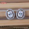 Hot-Selling Retro Oval Stud Earrings with AAA Zircon - Perfect Birthday Gift