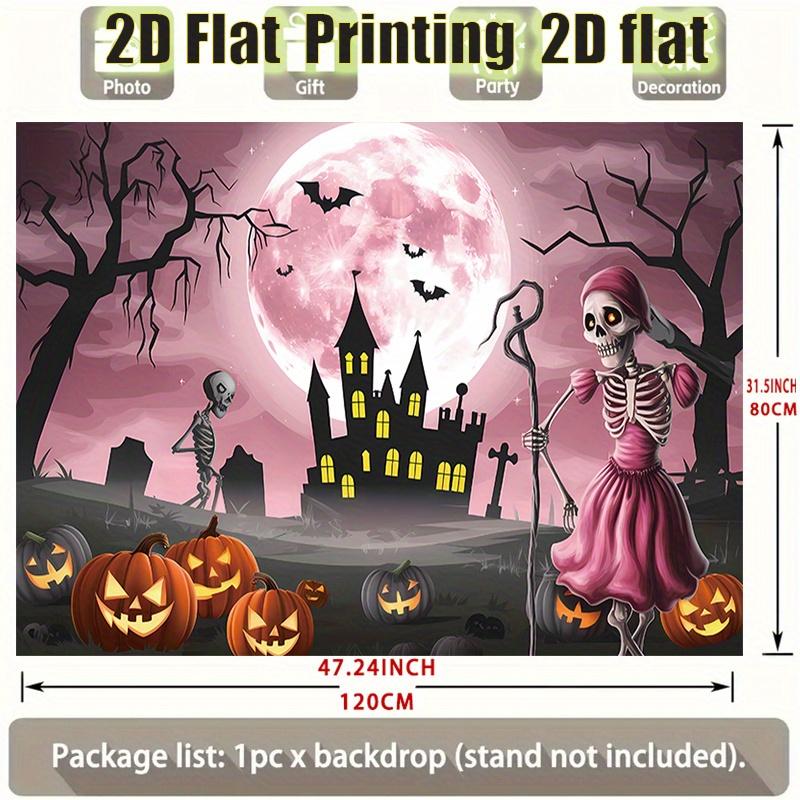 2D flat pink Halloween background decoration photo props, polyester banner decoration, home decoration