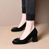 Retro Temperament Single Shoes Women's Autumn New Fashion Outer Wear Square Head Shallow Mouth Comfortable Versatile High Heels