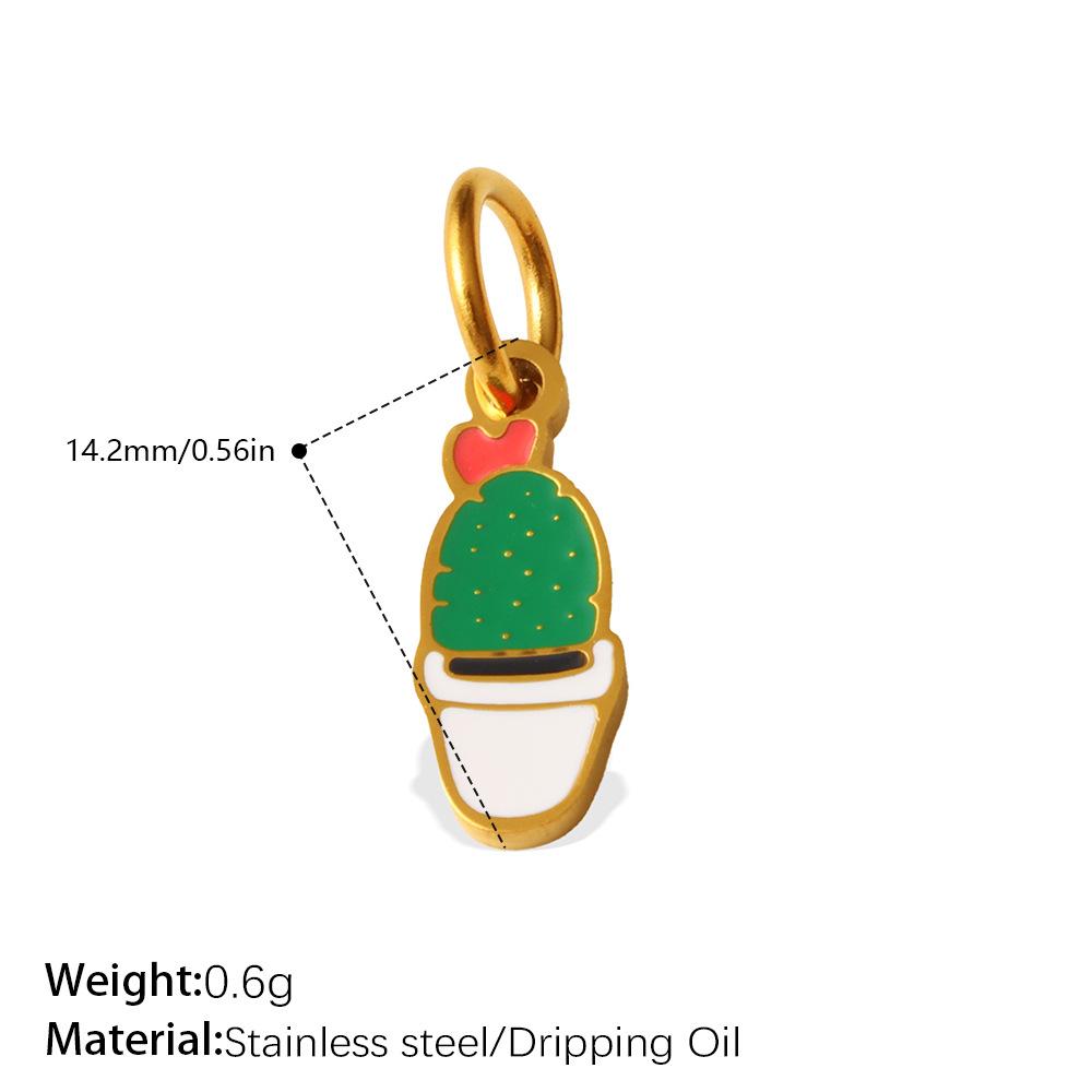 European and American Dripping Oil Small Fresh Plant Series Pendant Cactus Flower Bee DIY Versatile Jewelry Accessories 2026