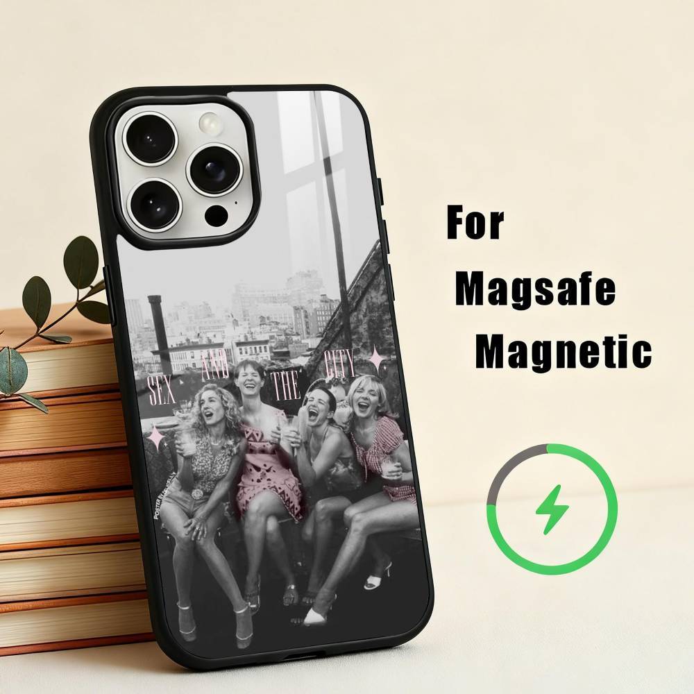 S-Sex and the City  Phone Case For iPhone17,16,15,14,13,12,11 Plus,For Magnetic Wireless Charge Cover