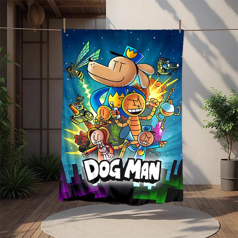 Dog Man Flannel Blanket Soft Warm All-Season Throw, Design for Camping, Car Travel, Hiking Sofa, Bed, Office Perfect Gift for Parties