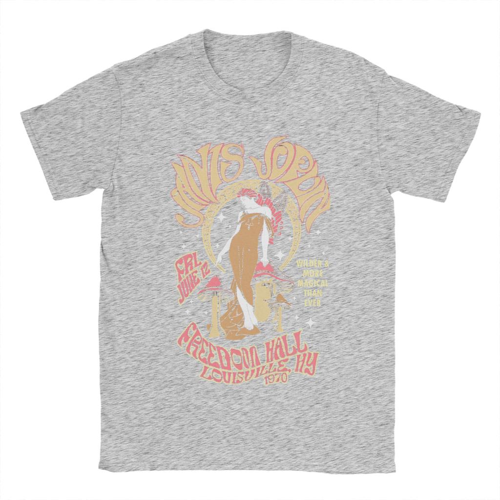 Janis Joplin Concert Men T Shirt  Novelty Tee Shirt Short Sleeve Round Neck TShirt Cotton Printing Clothing