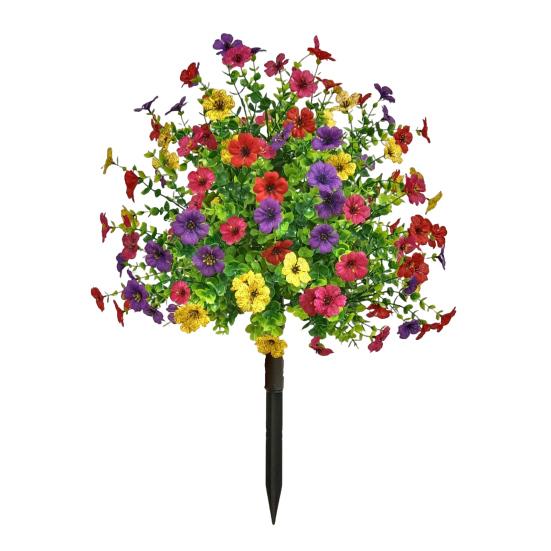 Искусственное топиарное дерево, искусственный кустарник с цветами, устойчивые к ультрафиолетовому излучению, искусственные растения с колышком для наружного, внутреннего сада, крыльца, декора