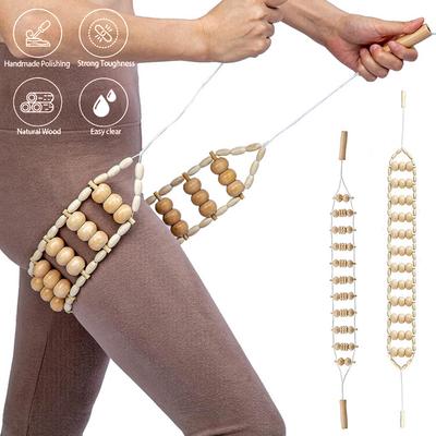 Деревянный массажный роликовый ролик для снятия боли в спине, деревянные терапевтические инструменты для массажа целлюлита, деревянный ручной массажер для спины, роликовый канат для ног