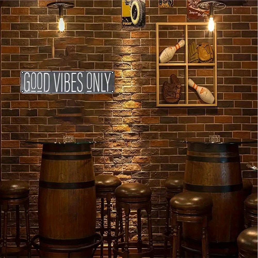 Алюминиевая табличка "Только хорошие вибрации" - 16x4 дюйма | УФ-печать, Прочный металлический настенный декор для дома, бара, кафе и улицы