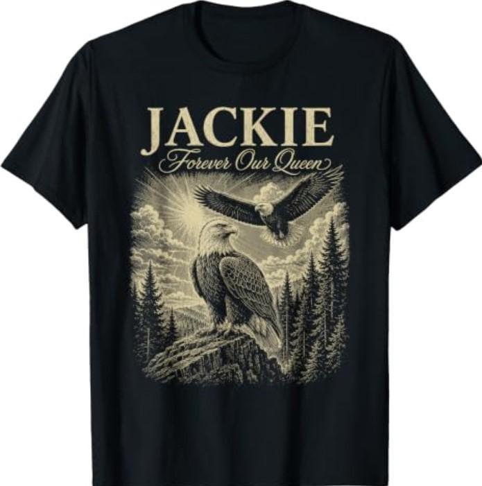 1Vintage Jackie Forever Our Queen Bald Eagle Memorial Tribute T-Shirt