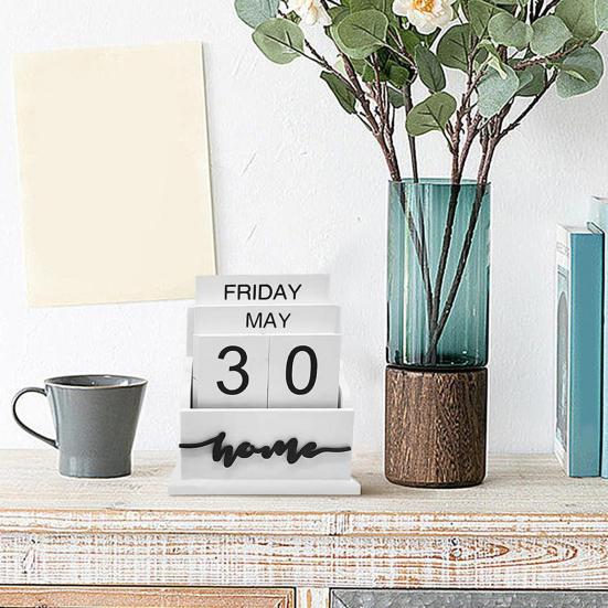 Деревянный настольный календарь, блок, вечный календарь, домашний офис, настольный декор, мини-календарь, подарок для семьи, друзей, детей