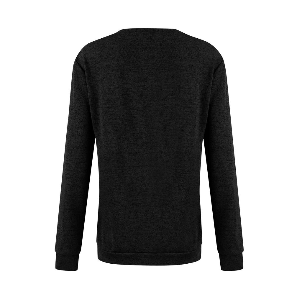 Women's Shirt Round Neck Casual Fashion Solid Color Long Sleeve