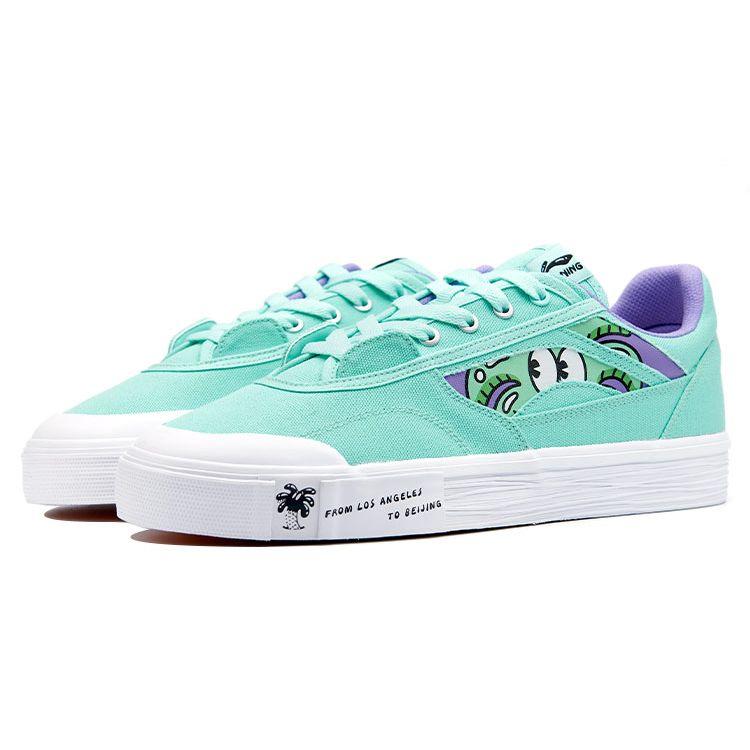 Li Ning Steven Harrington X Hand-Plant Artist Collaboration Противоскользящие прочные легкие низкие кроссовки для скейтбординга женские кроссовки зеленые AECR070-3