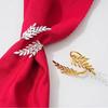 Stylish Gold Wheat Metal Leaf Napkin Rings Enhance Your Harvest Table Decor