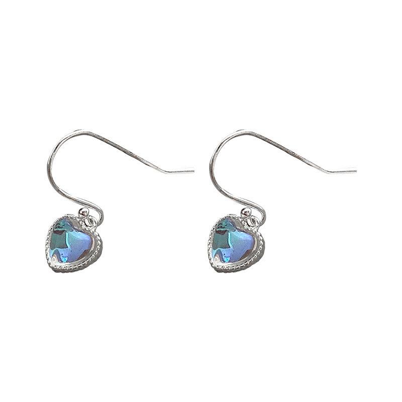 Серьги-крючки Aurora Colorful Moonstone Love, женственный темперамент, персиковое сердце, чувство моды