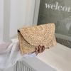 Corn Husk Weave Dinner Clutch Bag Women's Fashion Simple Solid Straw Large Purse Woman Summer Casual Vacation Ladies Wallet