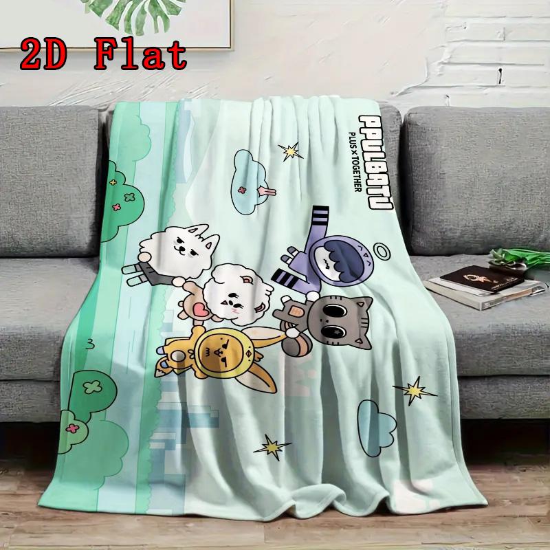 ppulbatu 2D Flat Pattern Flannel Blanket High quality All Seasons Warmth and Comfort Perfect for Christmas Gifts.
